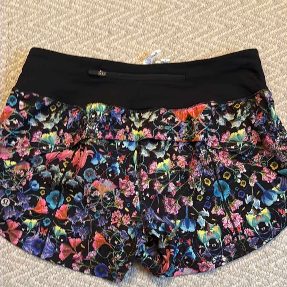 Lululemon Floral Women's running Shorts, size 8.